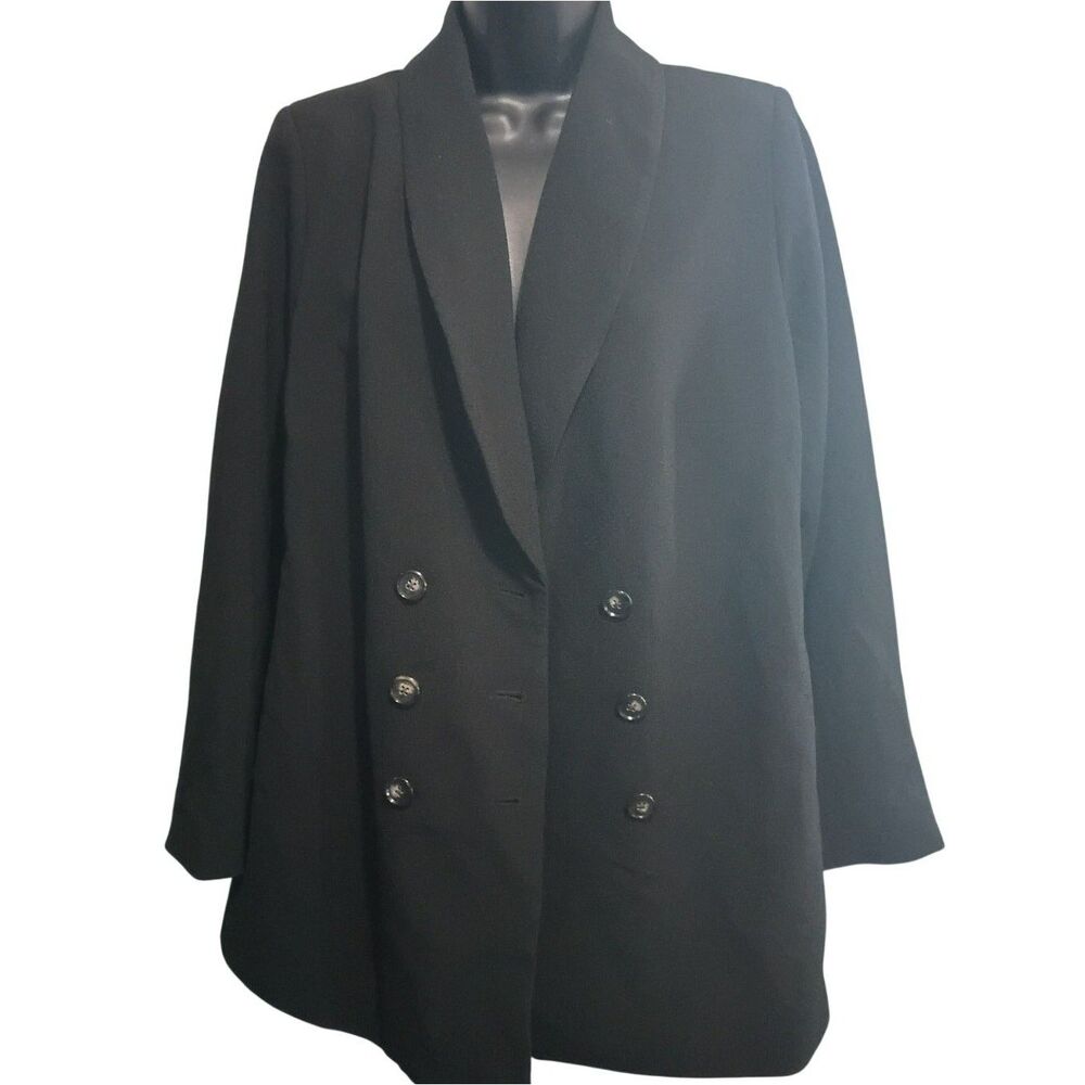 Jessica London Blazer 14W black 2 Button Business Office Career Wear